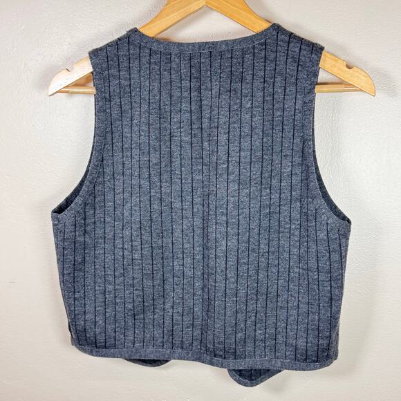 VTG The Works Saks Fifth Avenue Vest 100% Virgin Wool Italy Size M Minimalist - Picture 8 of 11